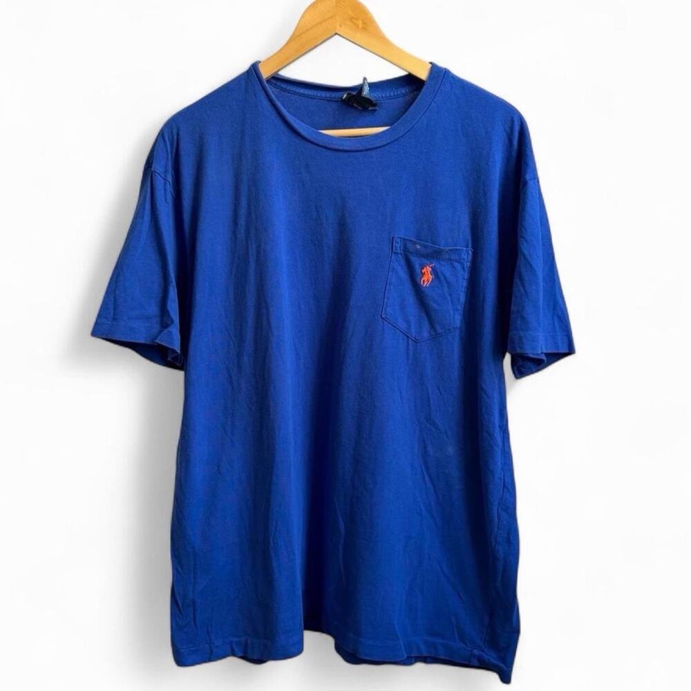 Vintage 90s Polo Ralph Lauren Single Stitch Minimalist Preppy Mens L Tee